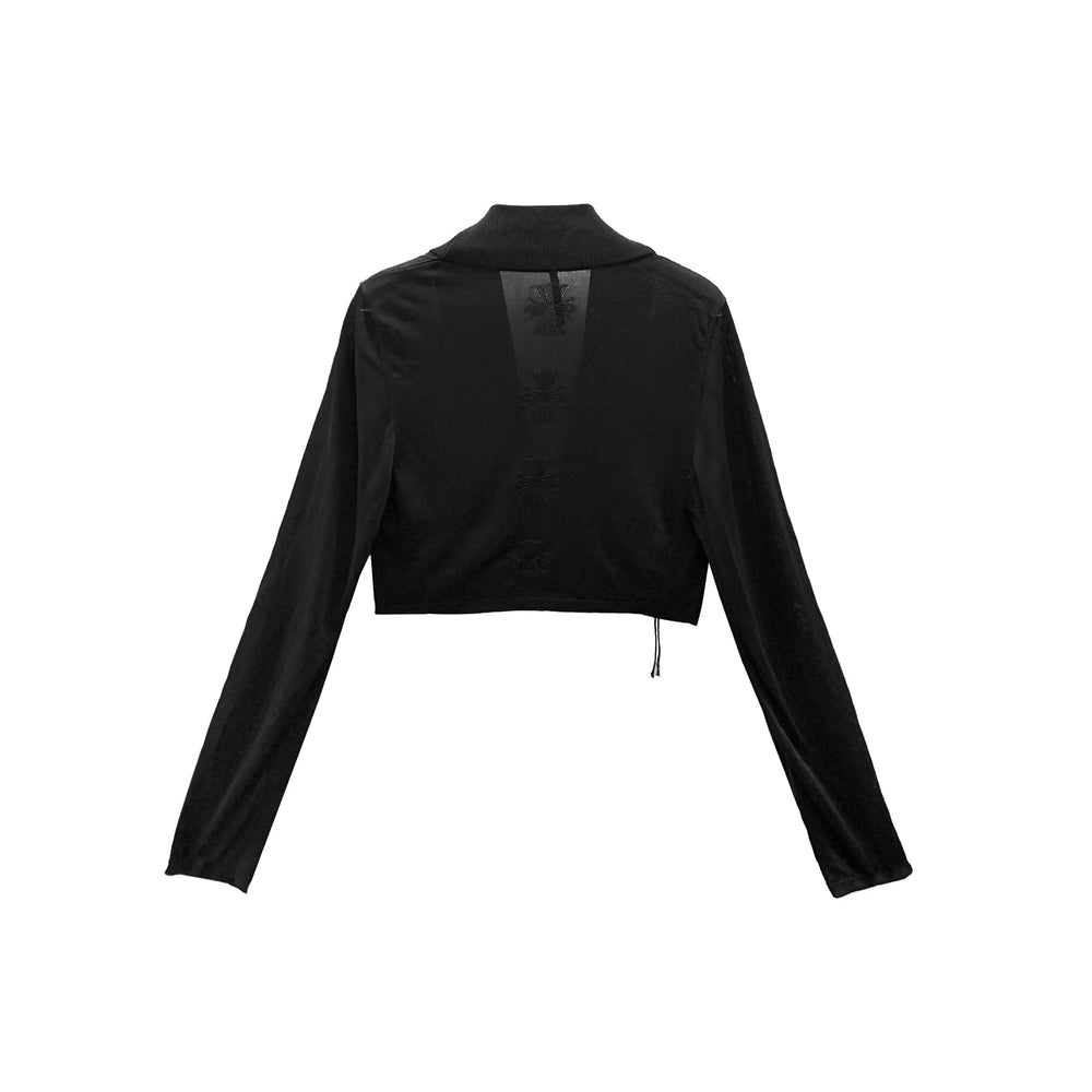 Chrome Hearts Tonal Monogram Mesh Black Cardigan - SHENGLI ROAD MARKET