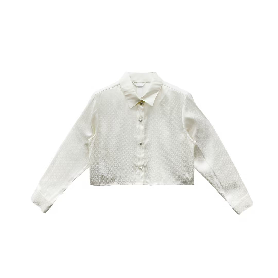 Chrome Hearts Tonal Monogram Silk Bat - Sleeved Cropped Shirts - SHENGLI ROAD MARKET