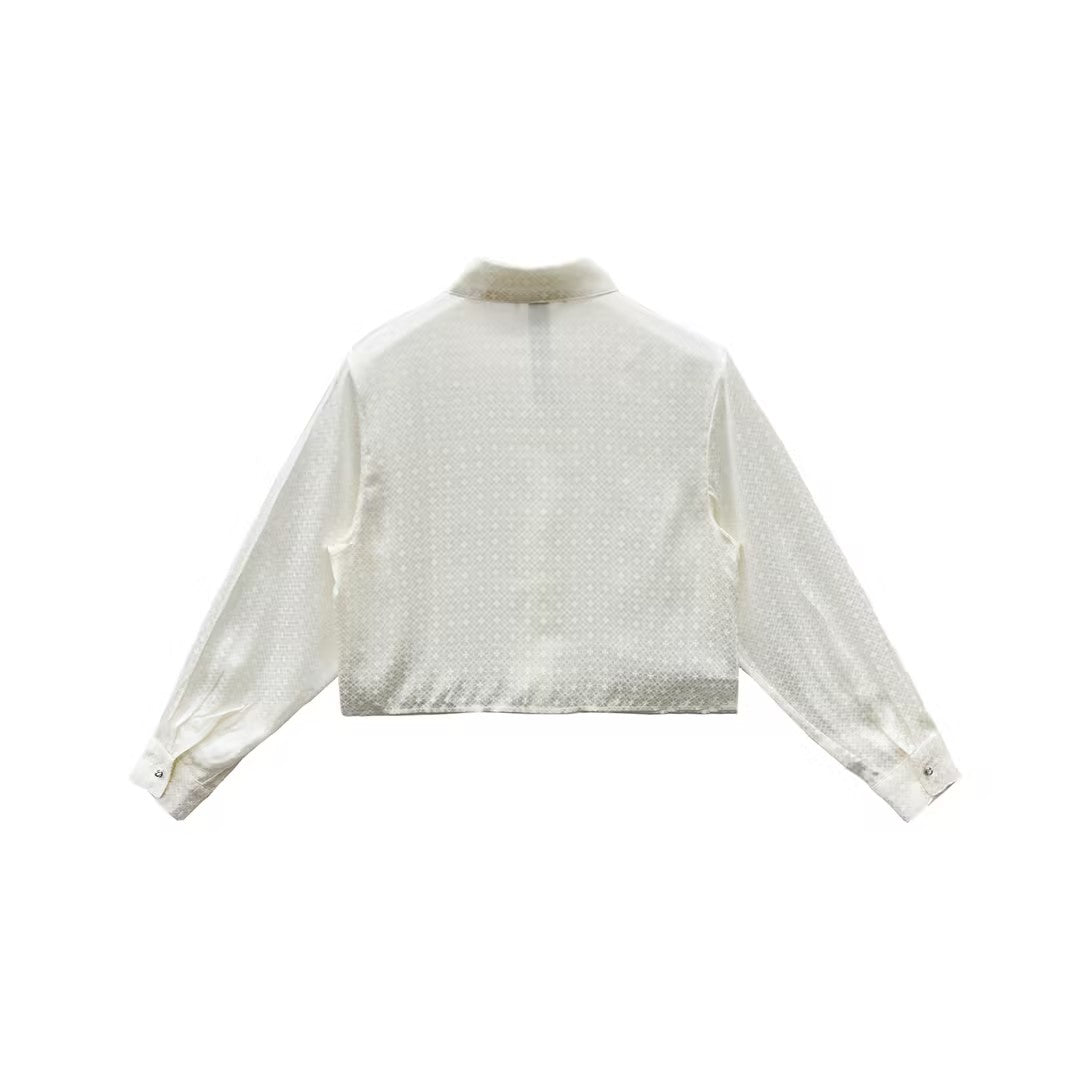 Chrome Hearts Tonal Monogram Silk Bat - Sleeved Cropped Shirts - SHENGLI ROAD MARKET