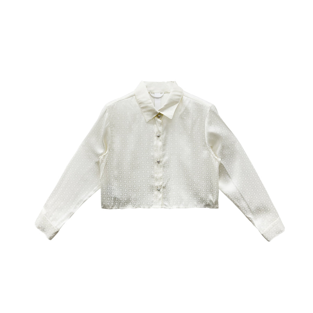 Chrome Hearts Tonal Monogram Silk Cropped Shirt - SHENGLI ROAD MARKET