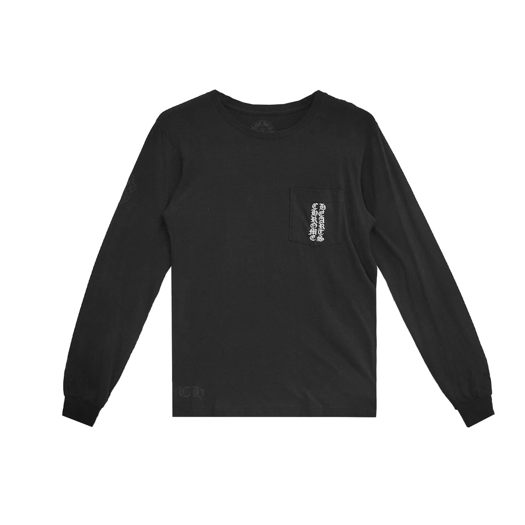 Chrome Hearts Tonal Scroll Label Cemetery Cross Long Sleeve T-Shirt Tee - SHENGLI ROAD MARKET