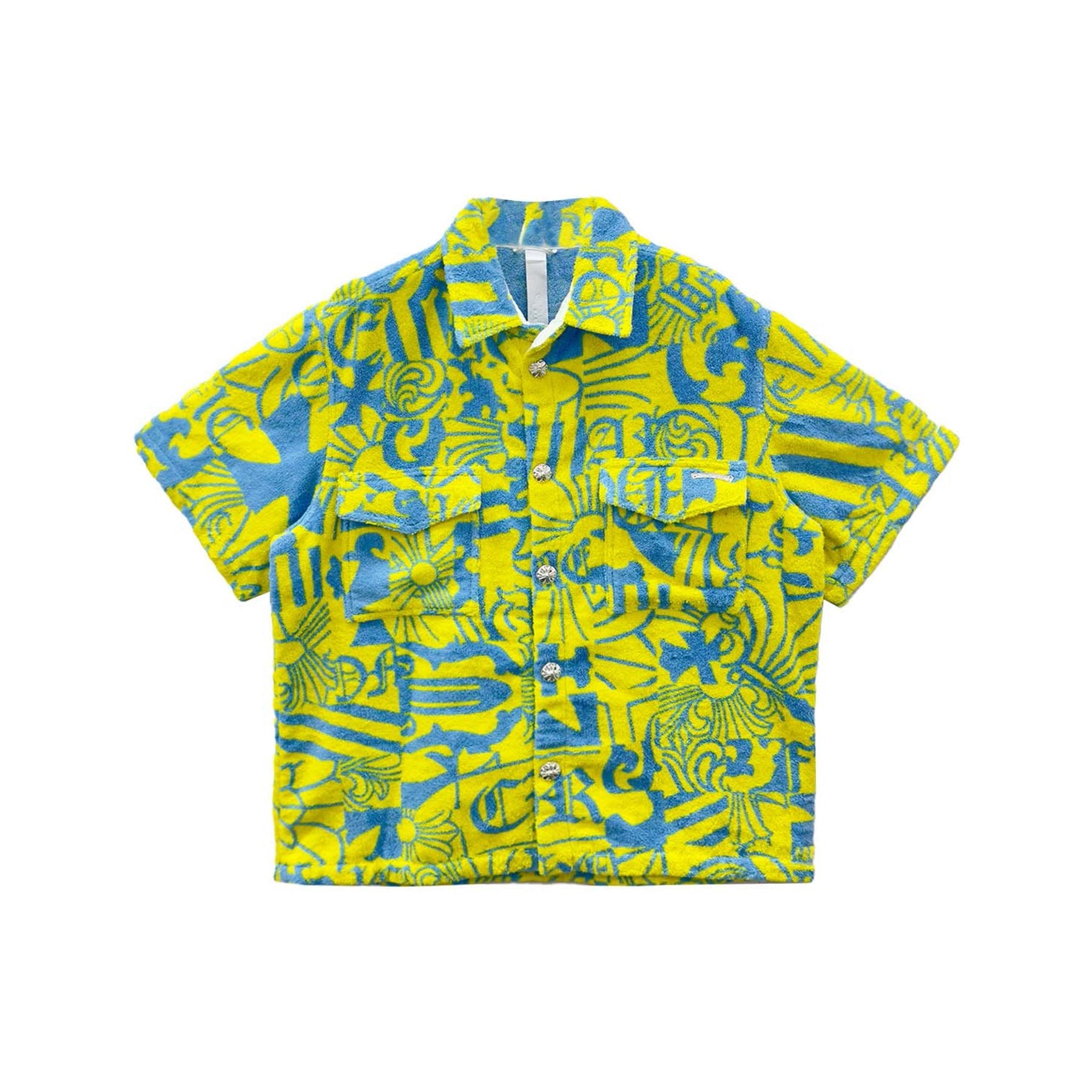 Chrome Hearts Towel Silver Button Short Sleeve Shirt - SRM