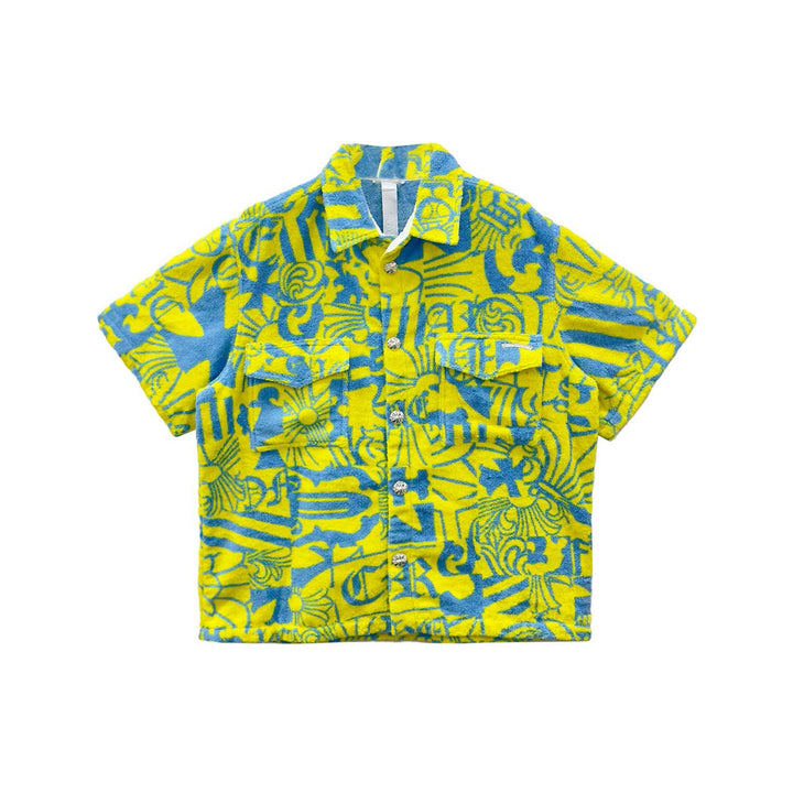 Chrome Hearts Towel Silver Button Short Sleeve Shirt - SHENGLI ROAD MARKET