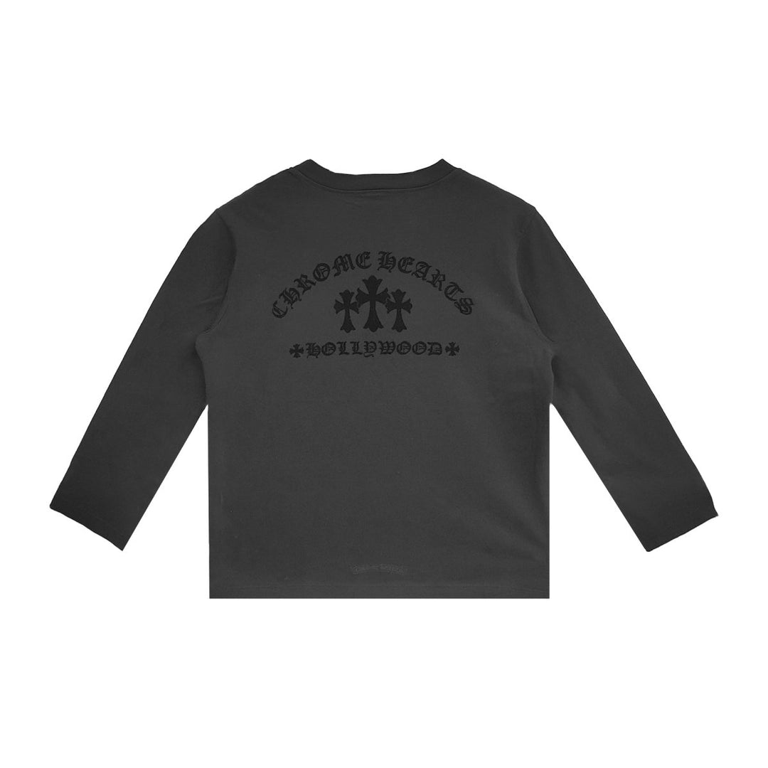 Chrome Hearts Triple Cross Hollywood Black Long Sleeve T-Shirt Tee - SHENGLI ROAD MARKET