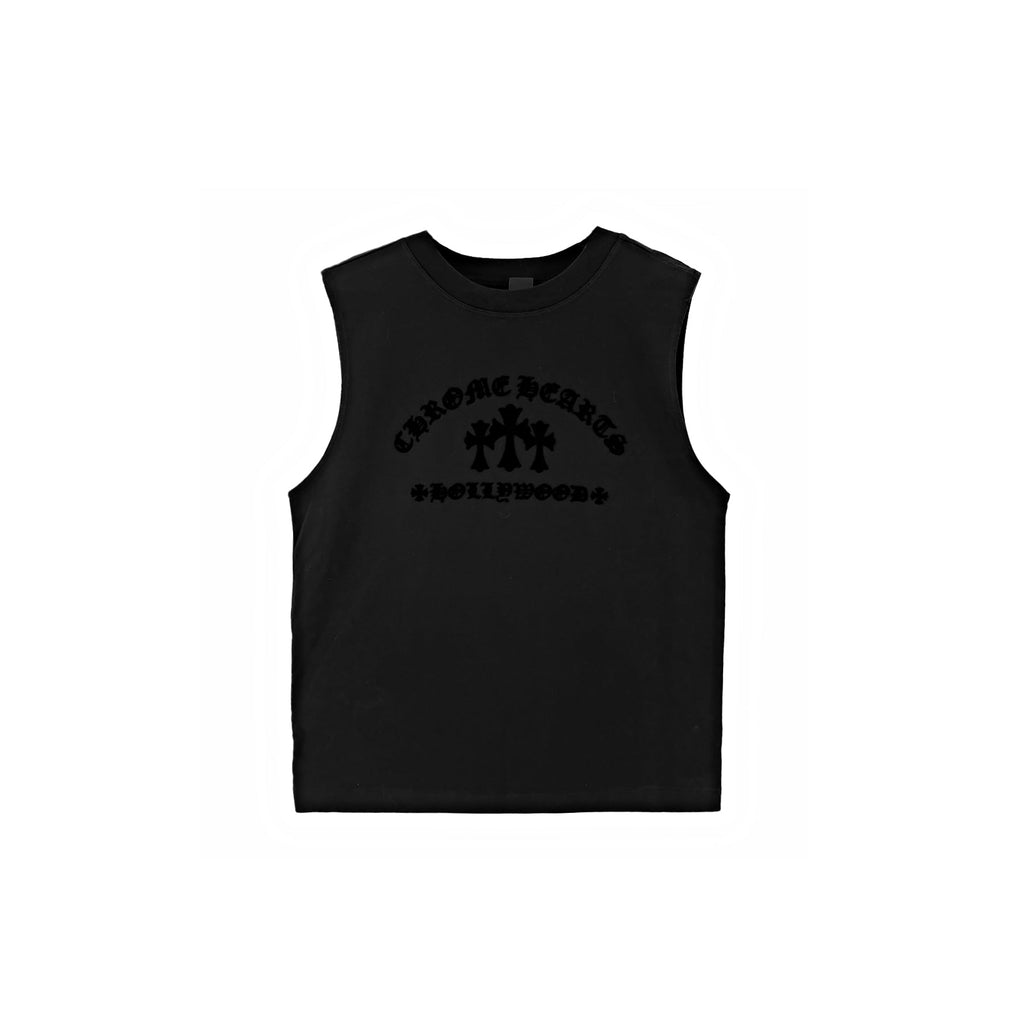 Chrome Hearts Triple Cross Hollywood Black Tank Top - SRM