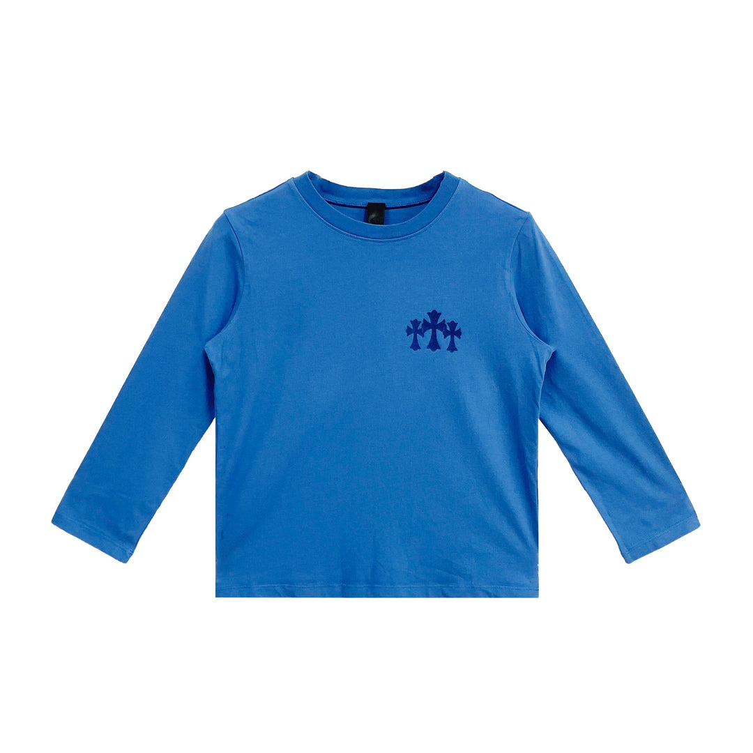 Chrome Hearts Triple Cross Hollywood Blue Long Sleeve T-Shirt Tee - SHENGLI ROAD MARKET