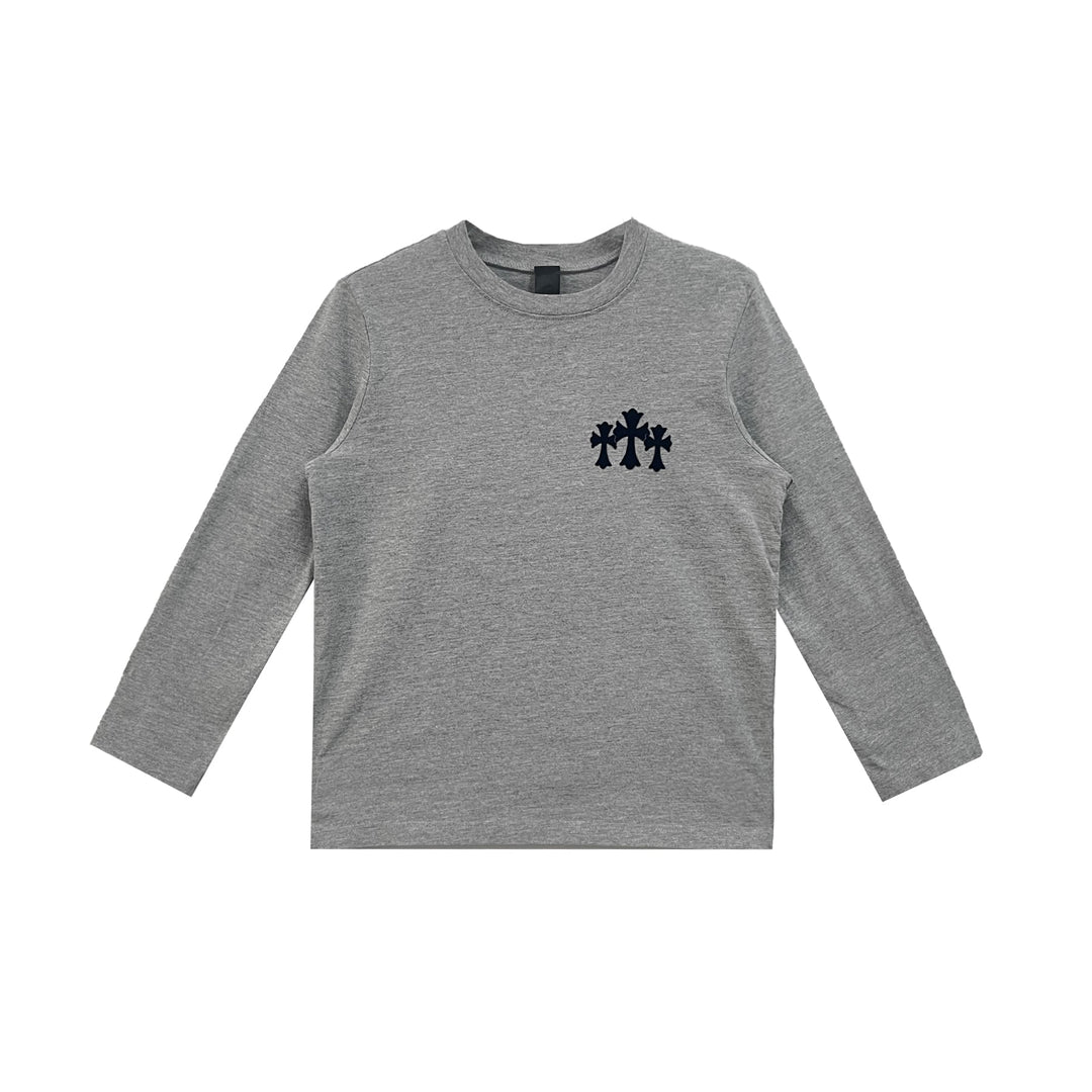 Chrome Hearts Triple Cross Hollywood Grey Long Sleeve T-Shirt Tee - SHENGLI ROAD MARKET
