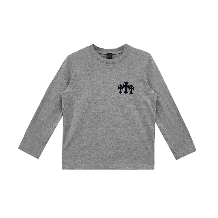 Chrome Hearts Triple Cross Hollywood Grey Long Sleeve T-Shirt Tee - SHENGLI ROAD MARKET