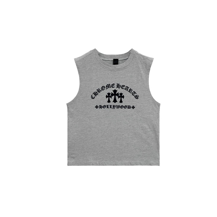 Chrome Hearts Triple Cross Hollywood Grey Tank Top - SHENGLI ROAD MARKET