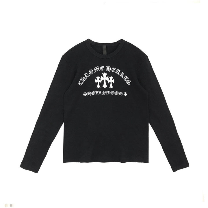 Chrome Hearts Triple Cross Hollywood Script Logo Long Sleeve Tee