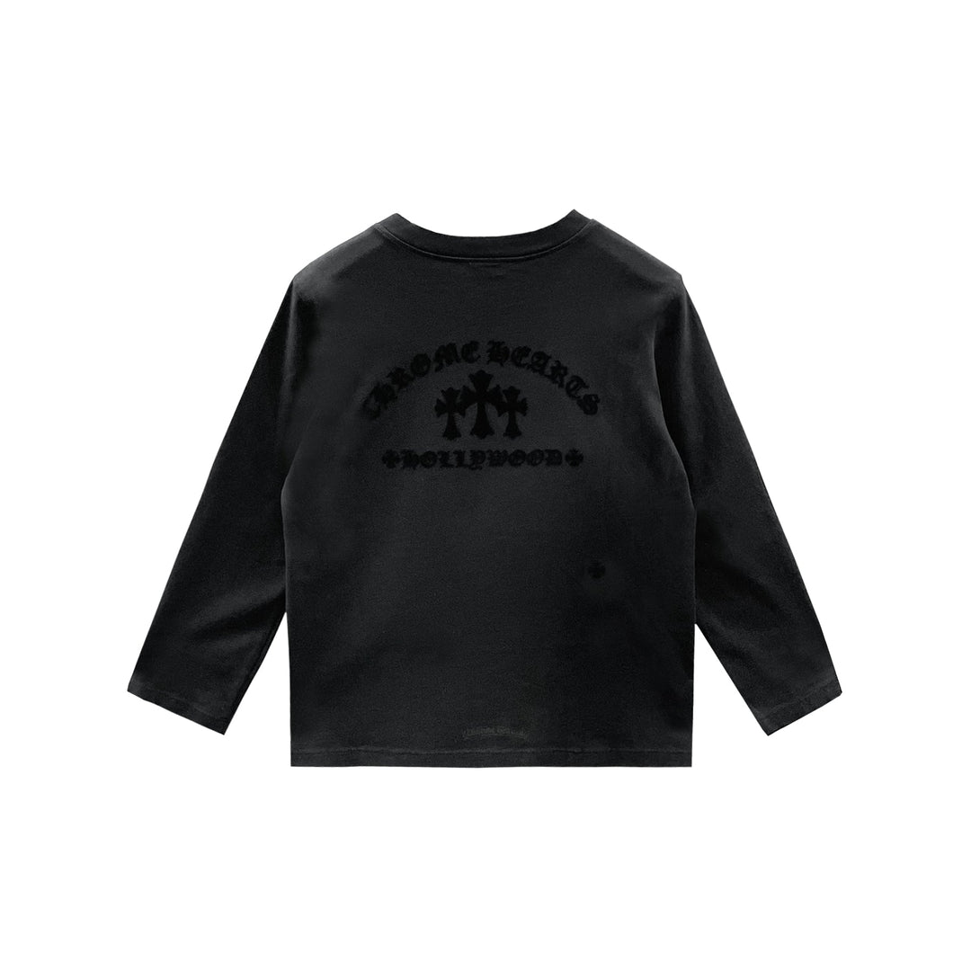 Chrome Hearts Triple Cross Hollywood Women Black Long Sleeve Tee - SHENGLI ROAD MARKET