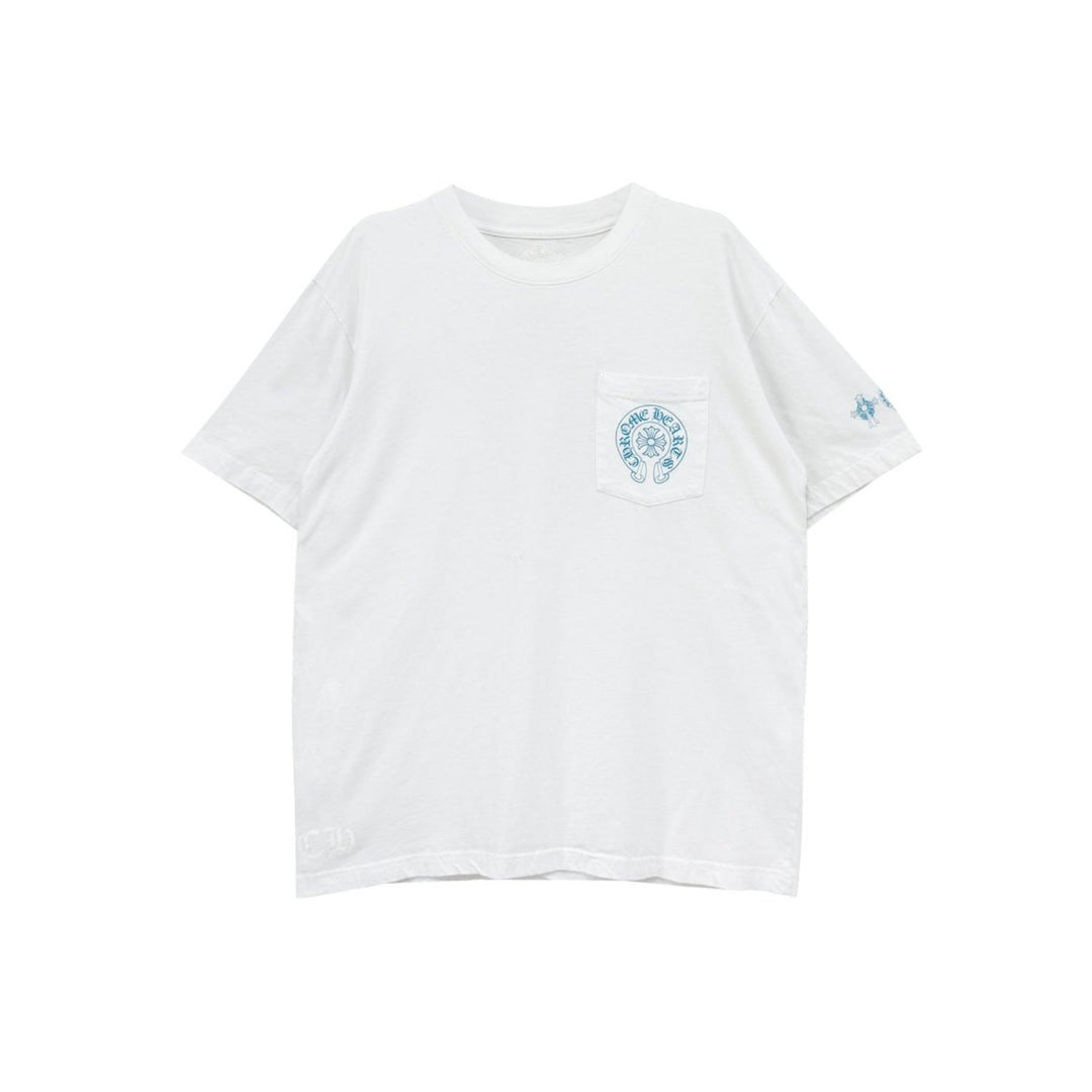 Chrome Hearts Triple Cross Logo White Short Sleeve T-shirt - SHENGLI ROAD MARKET