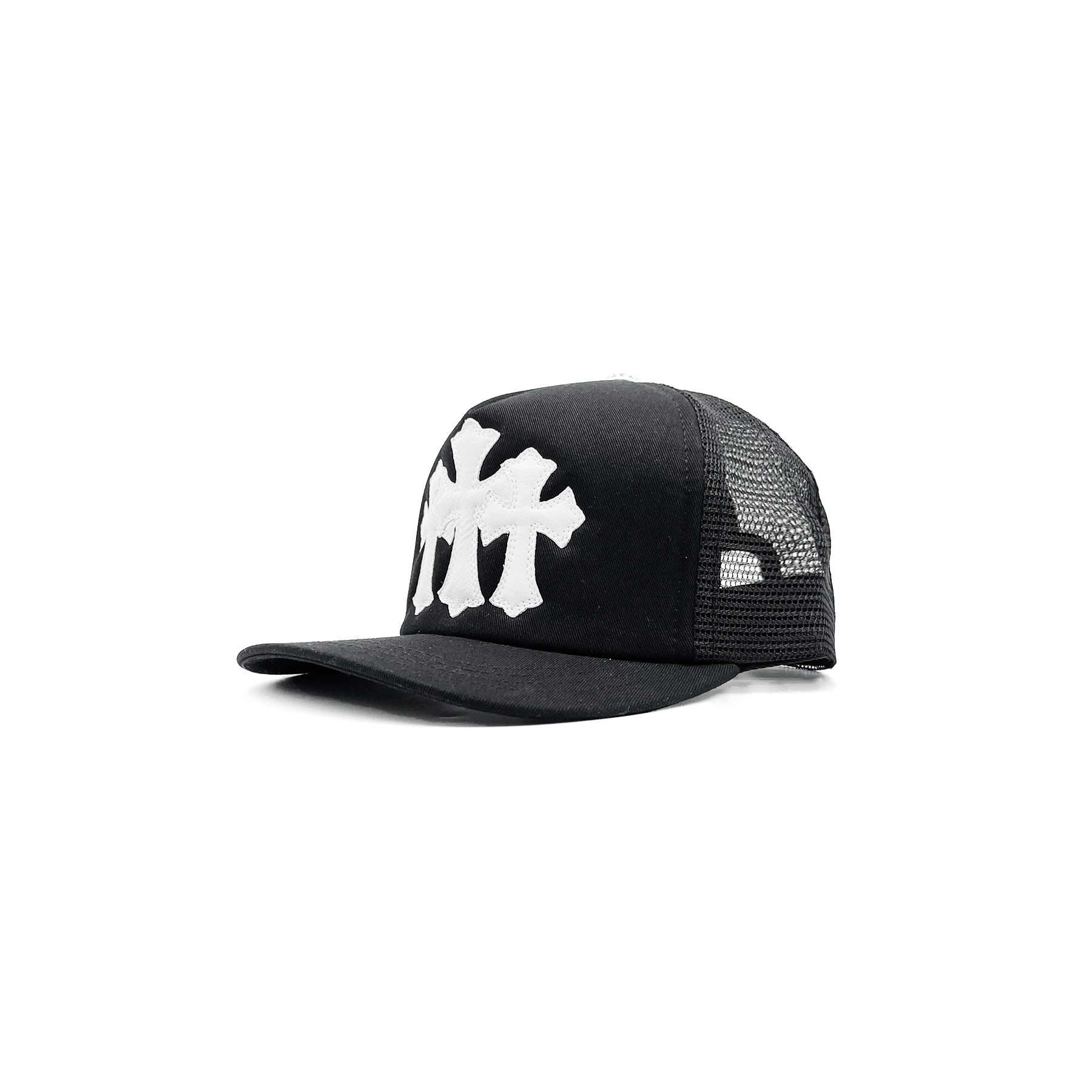 Chrome Hearts Triple Cross Patch Black Baseball Cap - SRM