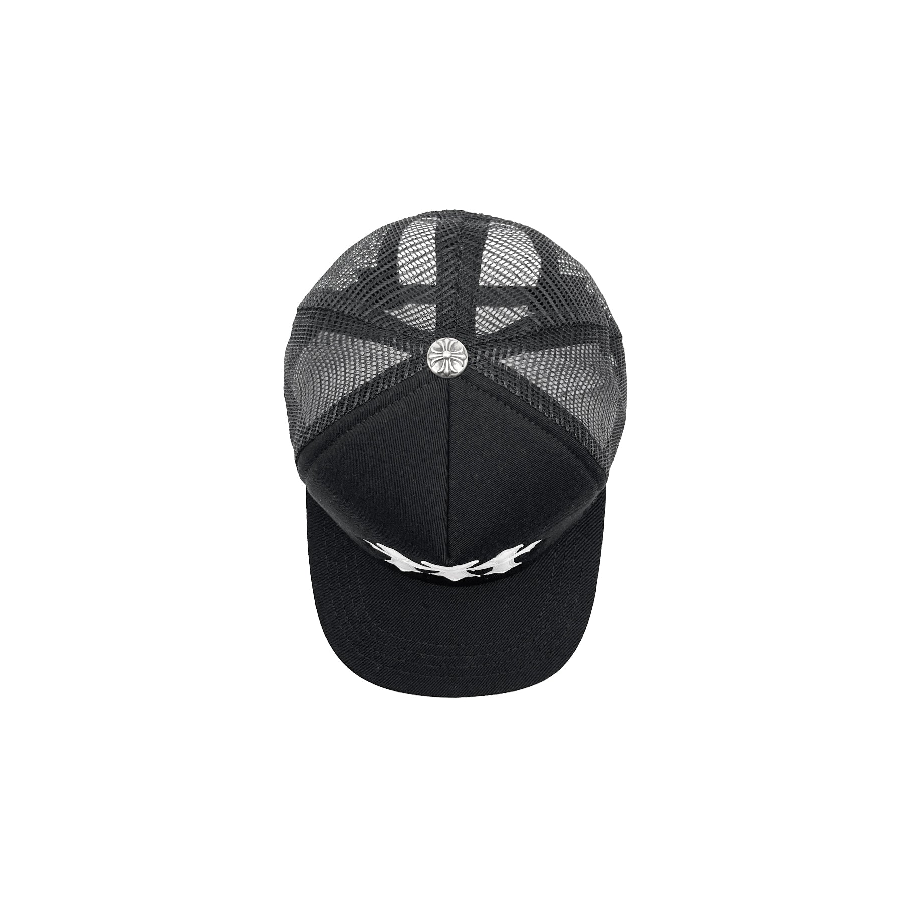 Chrome Hearts Triple Cross Patch Black Baseball Cap - SRM