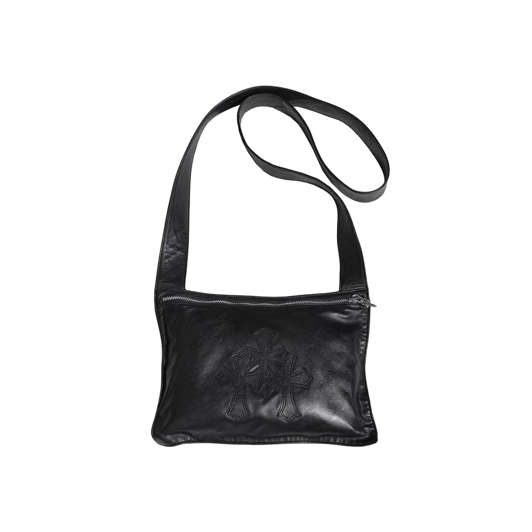 Chrome Hearts Triple Cross Patch Black Messenger Bag - SHENGLI ROAD MARKET