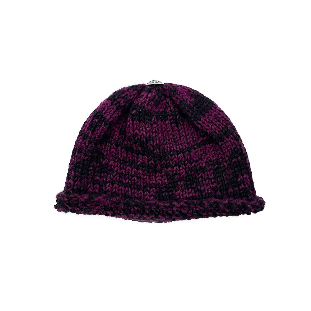 Chrome Hearts Triple Cross Patch Black&Purple Beanie - SHENGLI ROAD MARKET