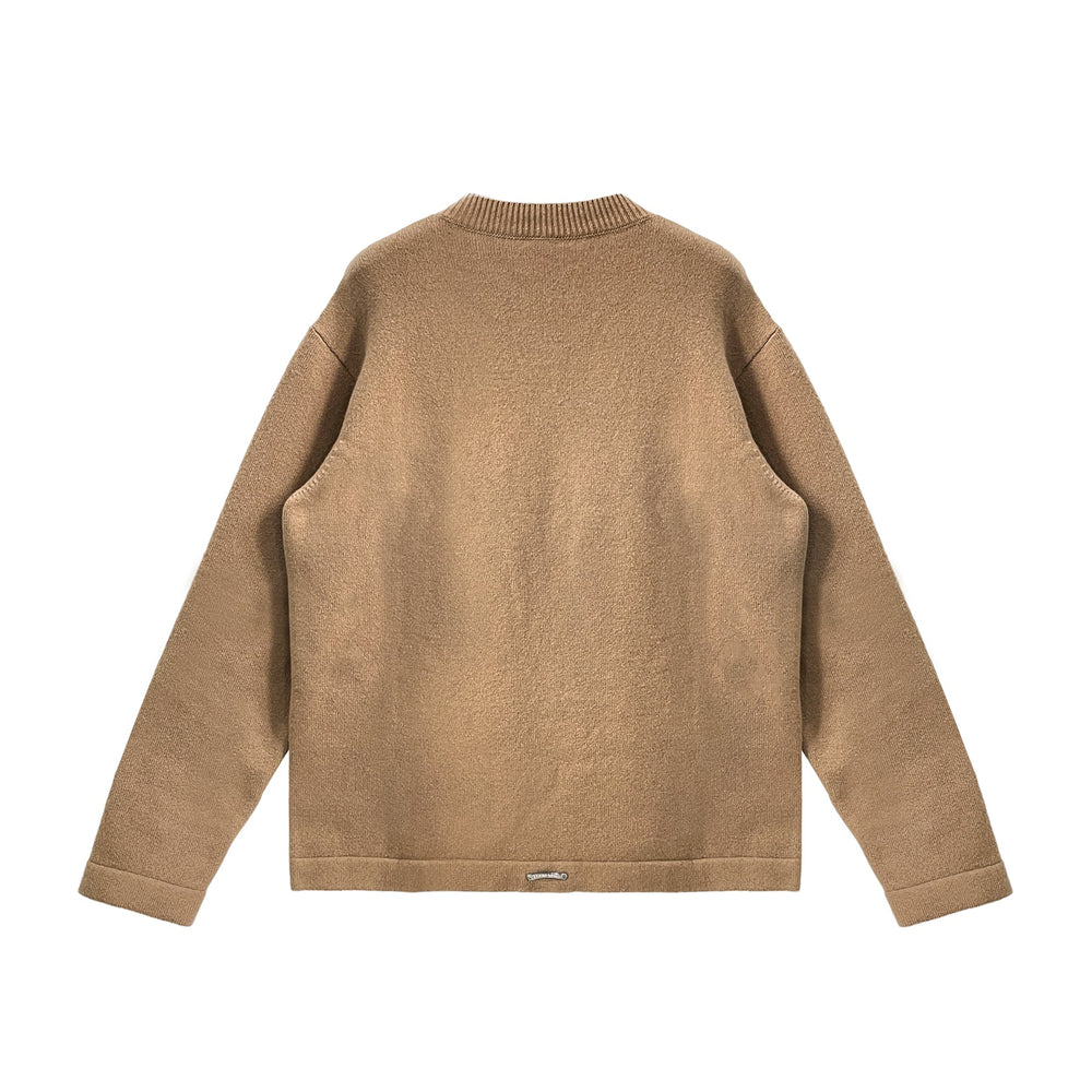 Chrome Hearts Triple Cross Patch Embroidered Cashmere Crewneck Sweater - SHENGLI ROAD MARKET