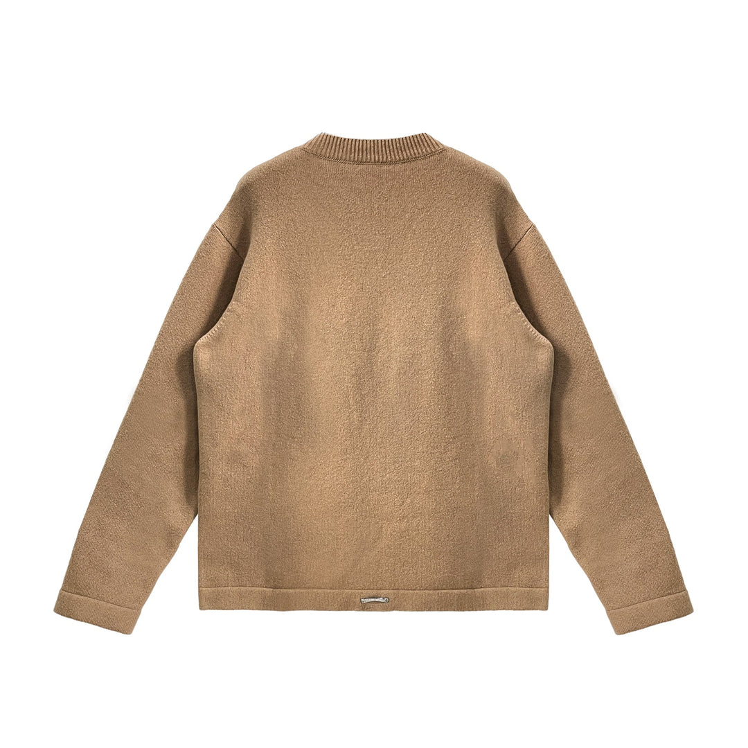 Chrome Hearts Triple Cross Patch Embroidered Cashmere Crewneck Sweater - SHENGLI ROAD MARKET