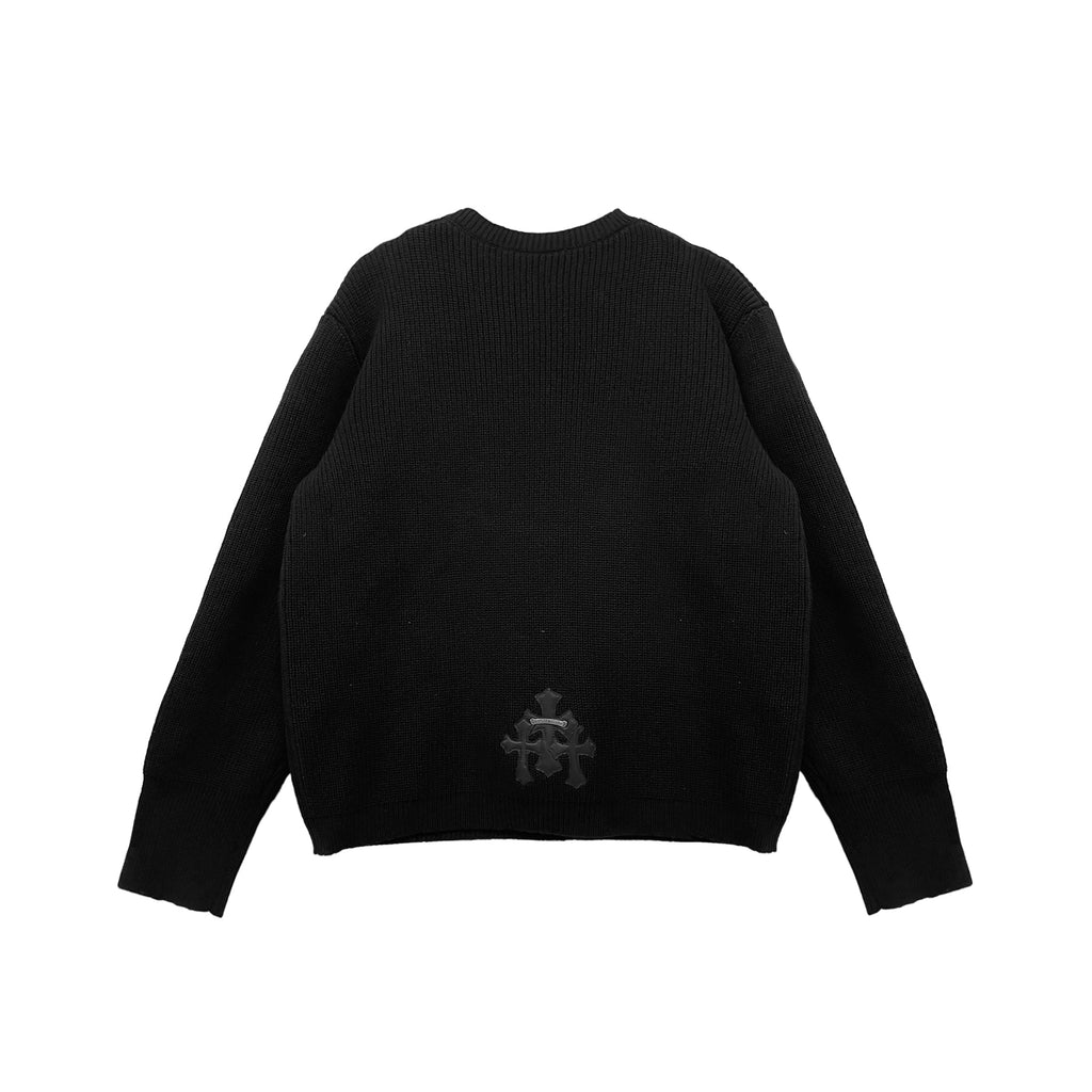 Chrome Hearts Triple Cross Patch Scroll Label Cashmere Sweater
