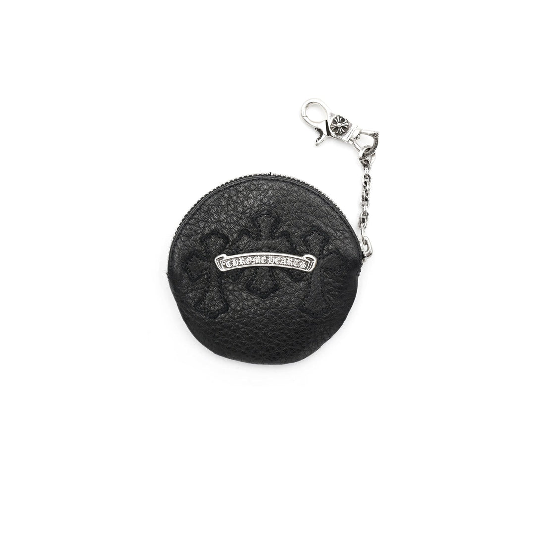 Chrome Hearts Triple Cross Patch Scroll Clip Chain Round Wallet - SHENGLI ROAD MARKET