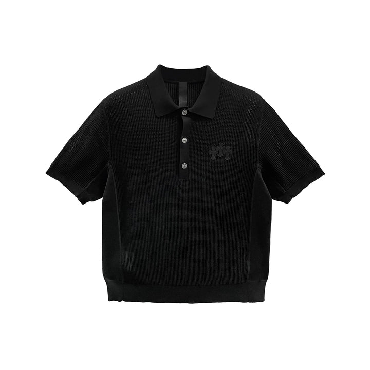 Chrome Hearts Triple Cross Patch Short Sleeve Polo Tee - SHENGLI ROAD MARKET