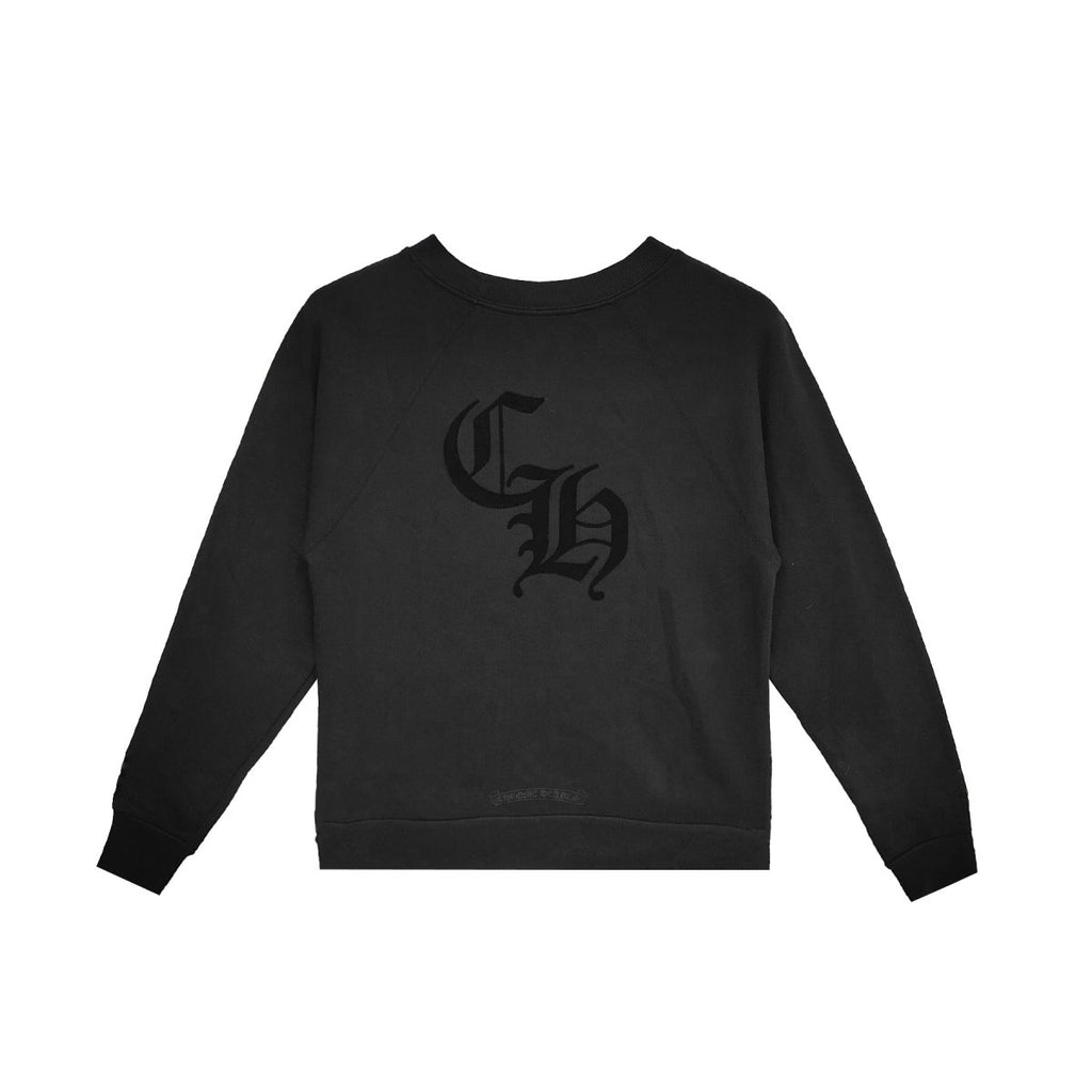 ◆CHROME HEARTS◆CH レター ワッフル サーマル LS Tシャツ 黒 Chrome Hearts Black Cross Patch Waffle Long Sleeve T - SRM