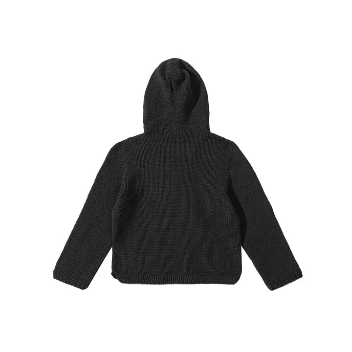 Chrome Hearts Triple Star Black Cropped Knit Hoodie - SHENGLI ROAD MARKET