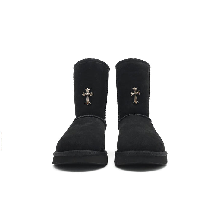 Chrome Hearts UGG Cross Leather Snow Boots - SHENGLI ROAD MARKET