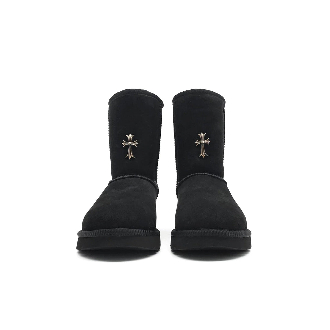 Chrome Hearts UGG Cross Leather Snow Boots - SHENGLI ROAD MARKET