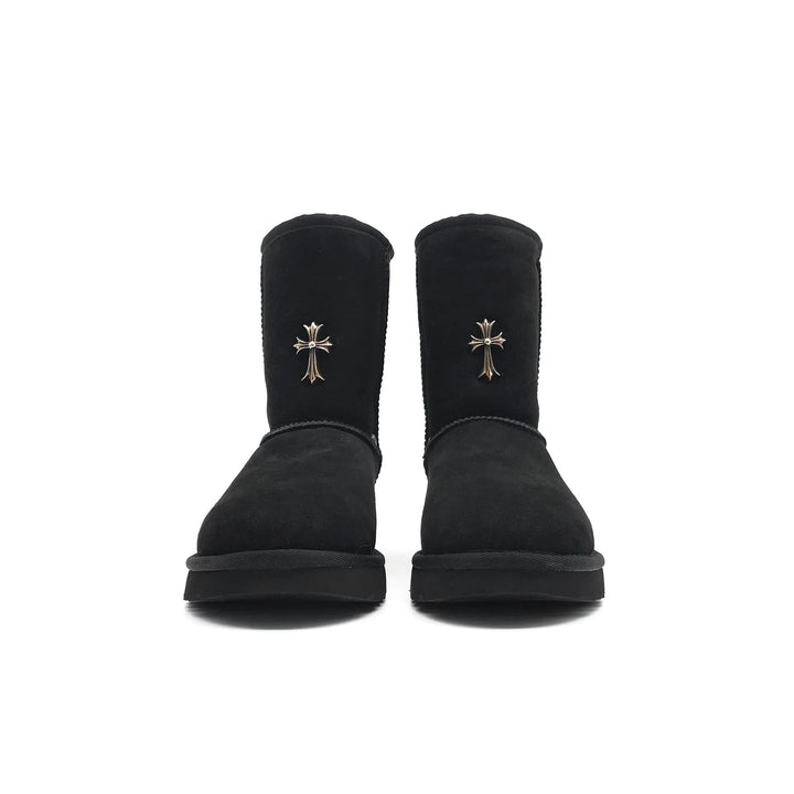 Chrome Hearts UGG Cross Leather Snow Boots - SHENGLI ROAD MARKET