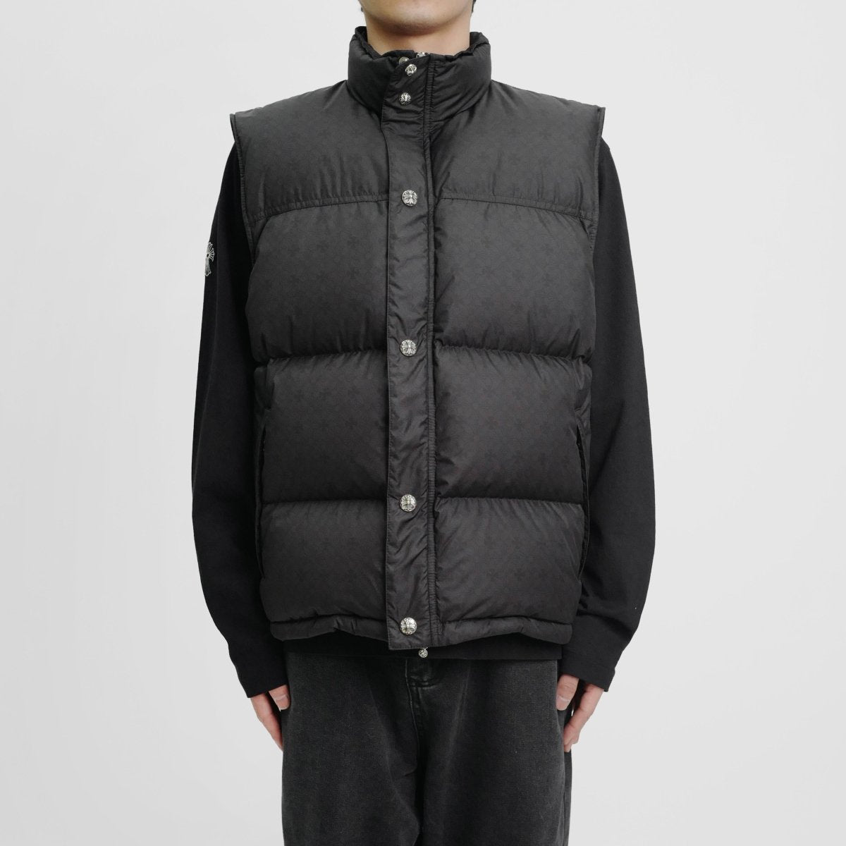 Chrome Hearts Black Tonal Monogram Cross Pattern Puffer Vest – SHENGLI ...