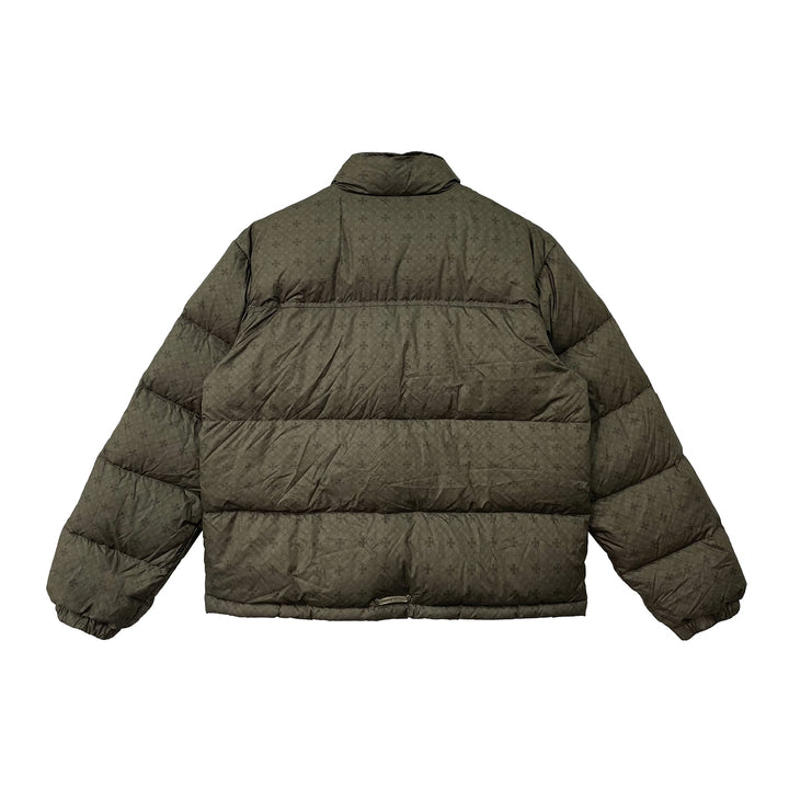 Chrome Hearts Unisex Olive Tonal Monogram Cross Pattern Puffer Down Jacket - SHENGLI ROAD MARKET