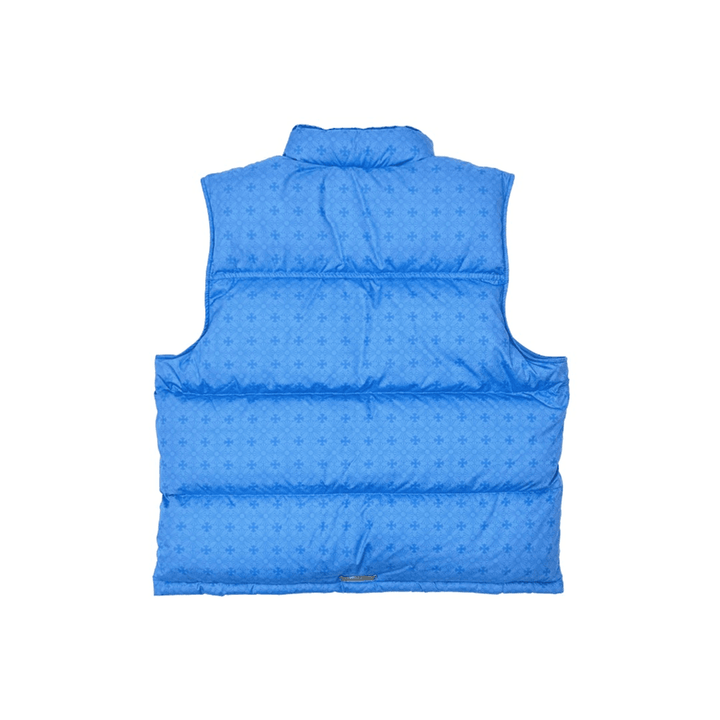 Chrome Hearts Unisex Tonal Monogram Plus Blue Puffer Down Vest - SHENGLI ROAD MARKET