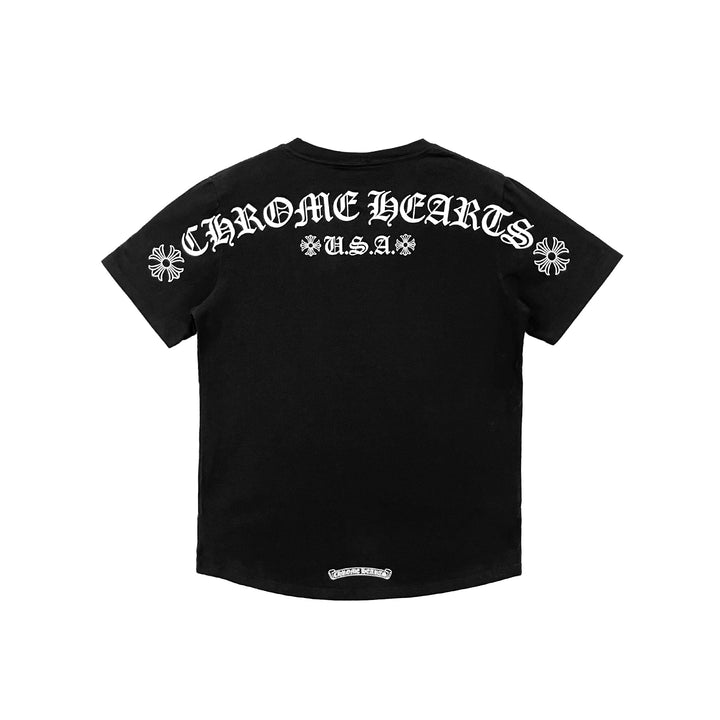 Chrome Hearts USA Script Black Short Sleeve Tee - SHENGLI ROAD MARKET