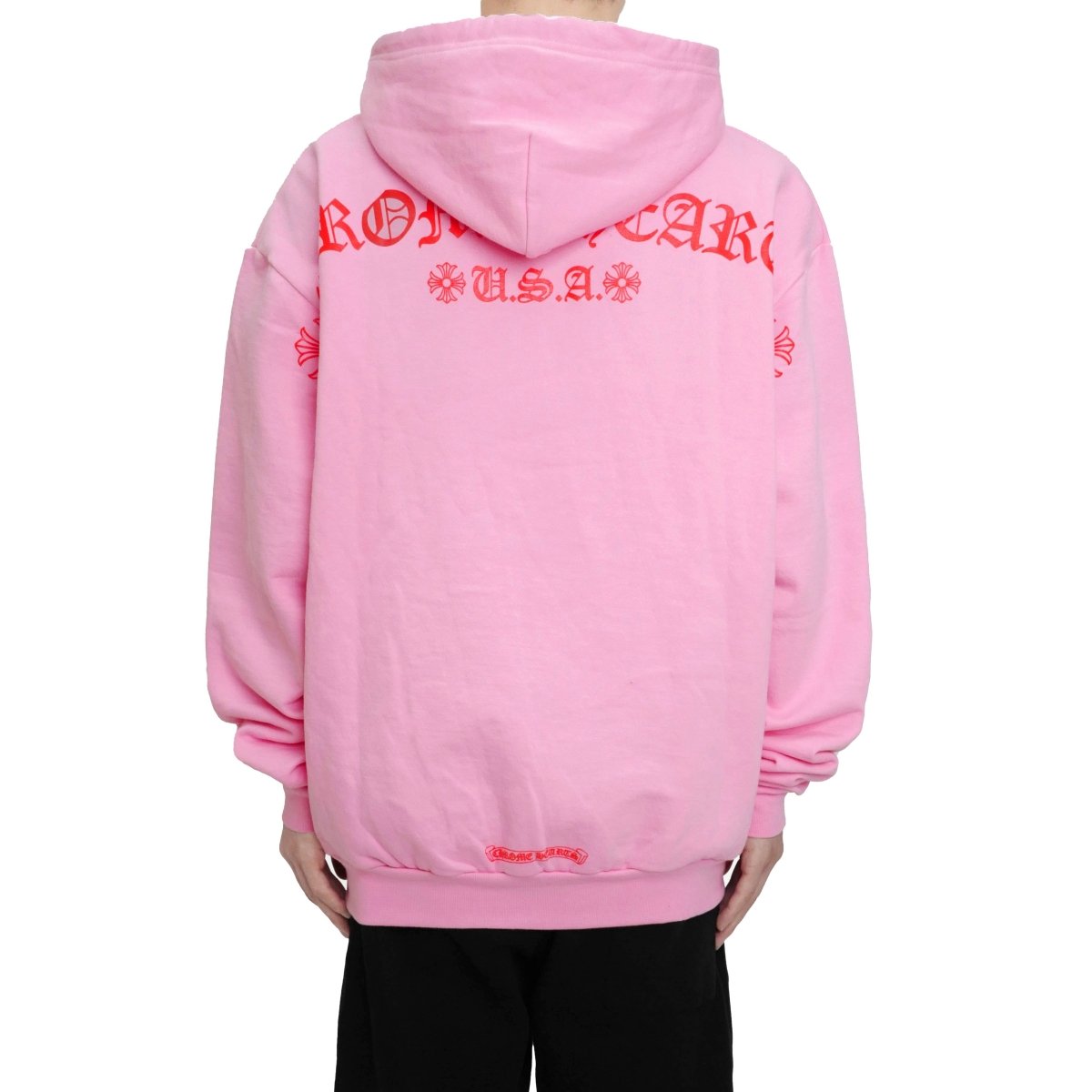 【CHROME HEARTS】バック USA スクリプトロゴ パーカー ピンク Chrome Hearts USA Script Logo Pink Pullover Hoodie - SRM