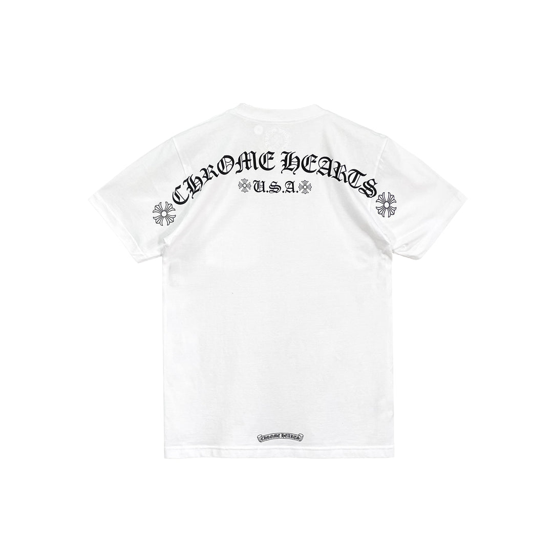 Chrome Hearts USA Script Logo Short Sleeve T-Shirt Tee - SHENGLI ROAD MARKET