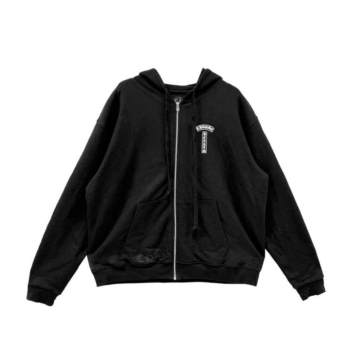 Chrome Hearts USA Script Logo Thermal Zip Up Hoodie - SHENGLI ROAD MARKET