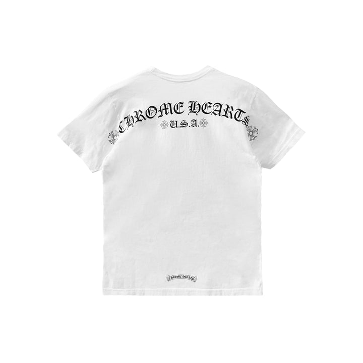 Chrome Hearts USA Script Logo White Short Sleeve Tee - SHENGLI ROAD MARKET