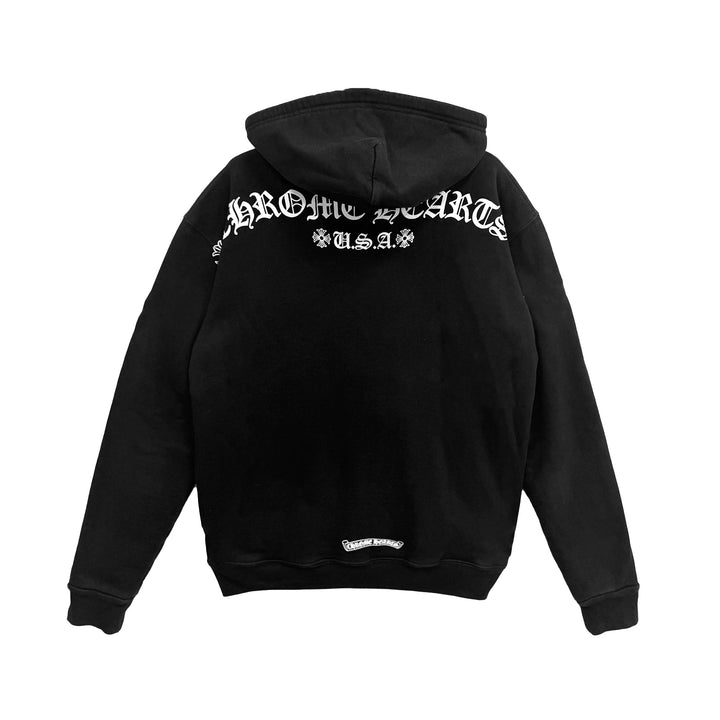 Chrome Hearts USA Script Logo Zip Up Hoodie - SHENGLI ROAD MARKET
