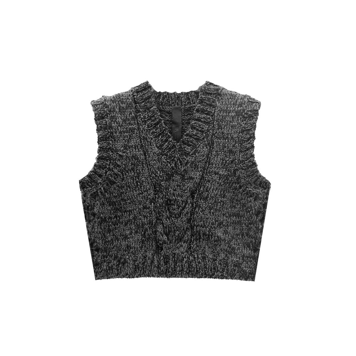 Chrome Hearts V - Neck Cross Leather Patch Sweater Vest - SHENGLI ROAD MARKET
