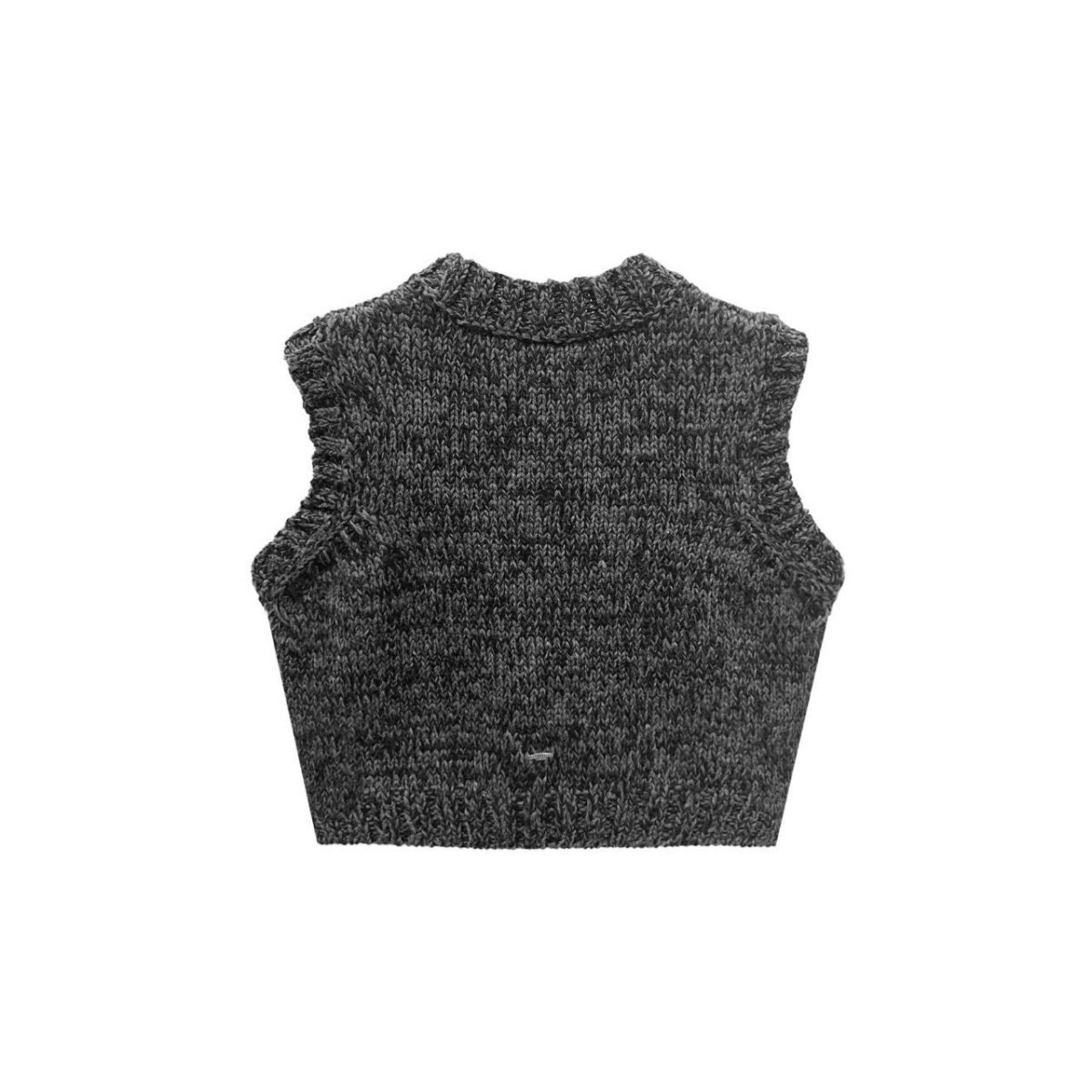 Chrome Hearts Vネック クロス レザーパッチ セーターベスト – SHENGLI