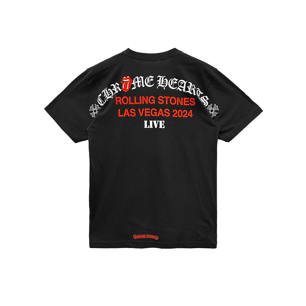 Chrome Hearts Vegas Rolling Stones Tongue Black Short Sleeve T