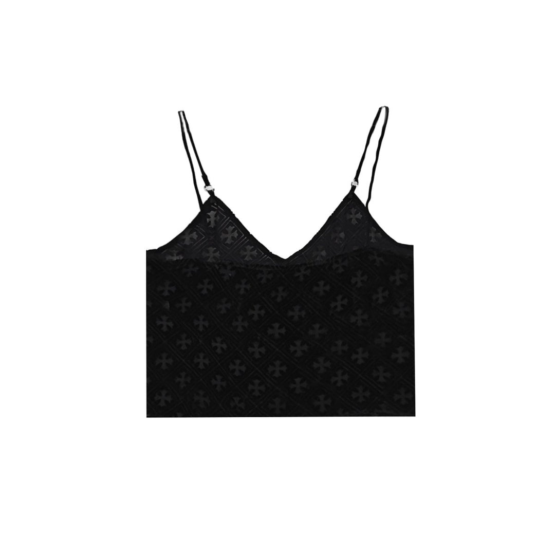 Chrome Hearts Velvet Black Tonal Monogram Tank Top - SHENGLI ROAD MARKET