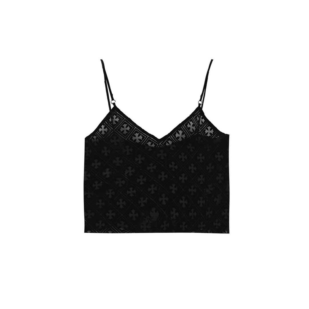 Chrome Hearts Velvet Black Tonal Monogram Tank Top - SHENGLI ROAD MARKET