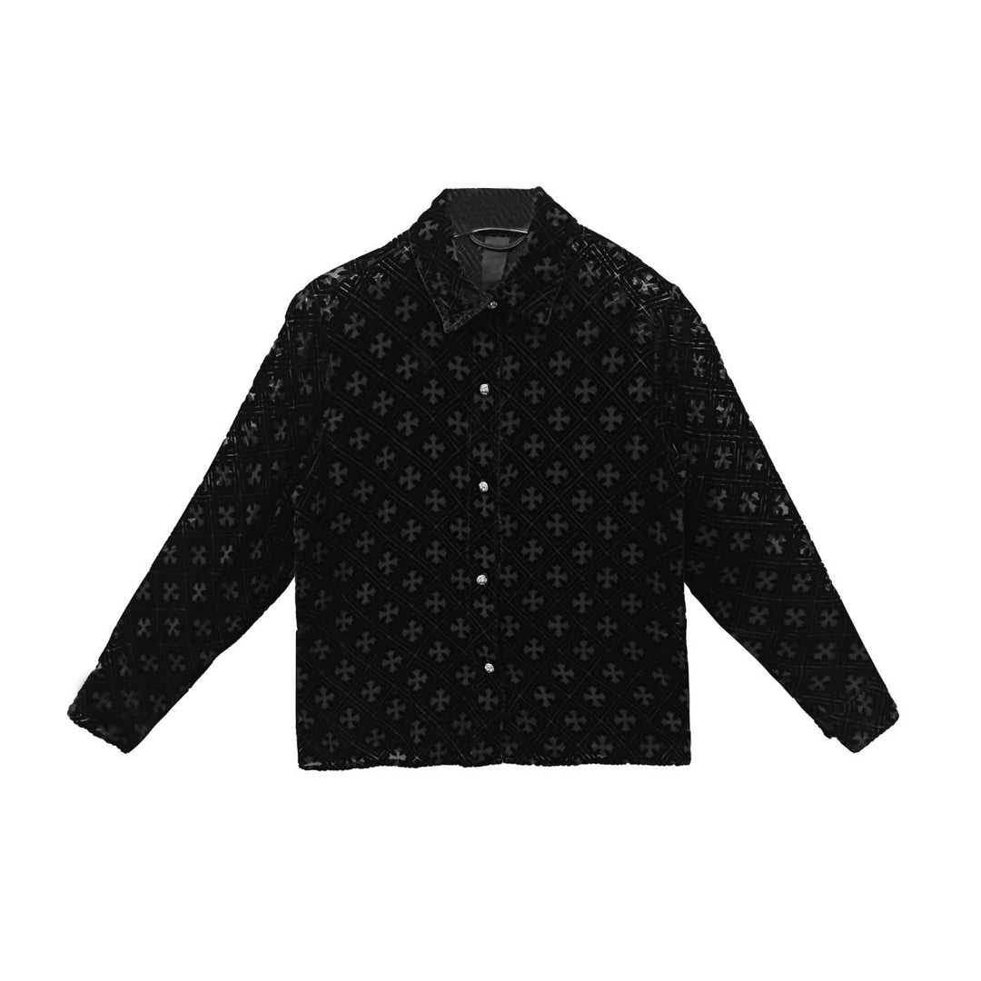 Chrome Hearts Velvet Burnout Cross Long Sleeve Shirt - SHENGLI ROAD MARKET