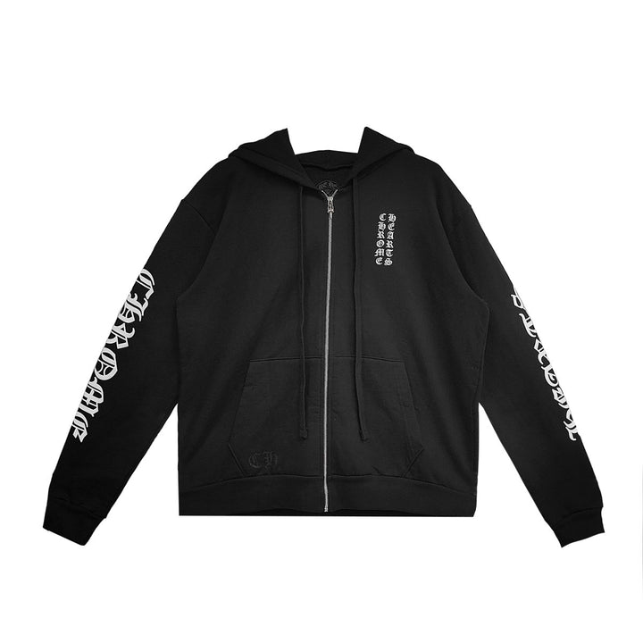 Chrome Hearts Vertical Logo Zip Up Hoodie - SHENGLI ROAD MARKET