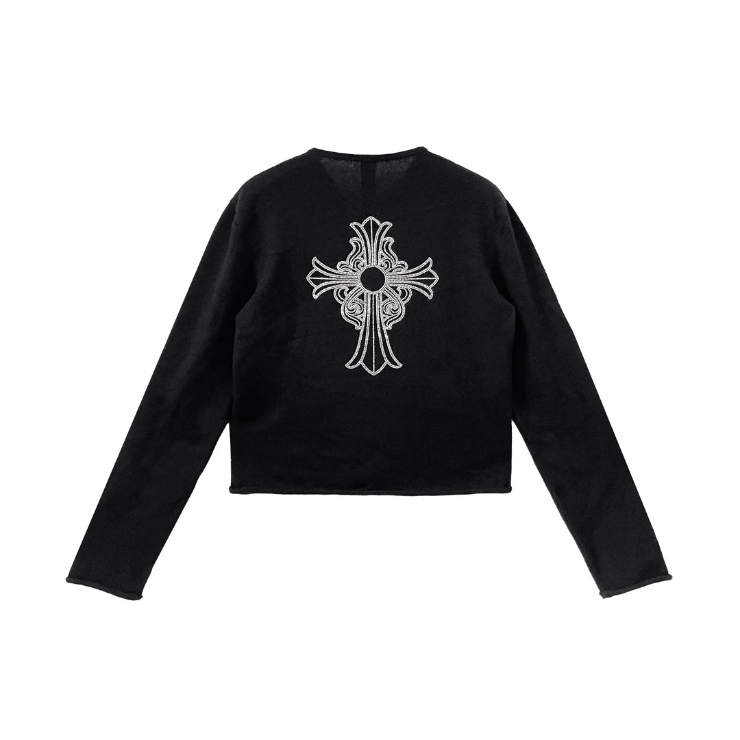 Chrome Hearts Vine Cross Crystal Cashmere Sweater - SHENGLI ROAD MARKET