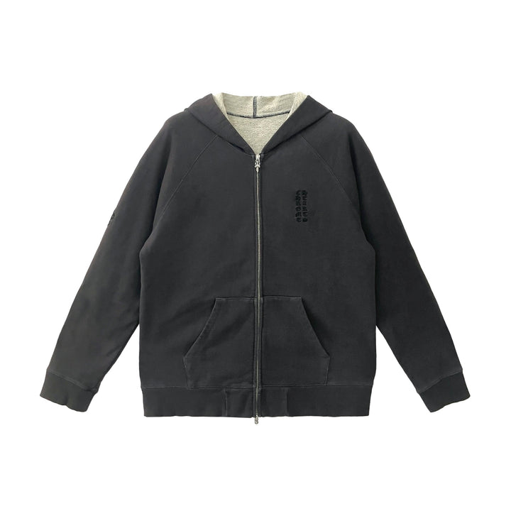 Chrome Hearts Vine Dagger Embroidered Script Grey Zip Up Hoodie - SHENGLI ROAD MARKET