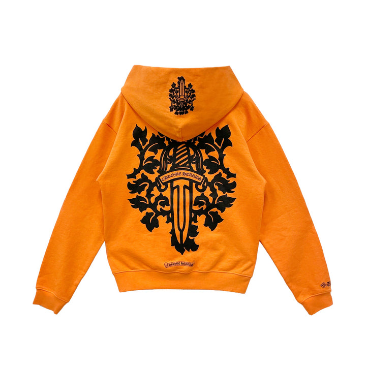 Chrome Hearts Vine Dagger Logo Orange Pullover Hoodie - SHENGLI ROAD MARKET