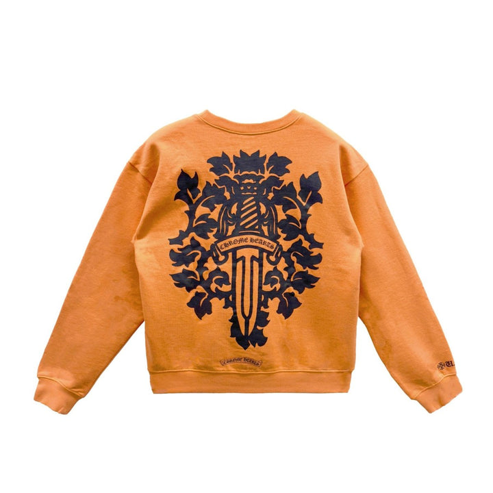 Chrome Hearts Vine Dagger Orange Crewneck Sweatshirt - SHENGLI ROAD MARKET